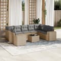 Miniatyrbillede 2 af 4: vidaXL sofasæt til haven 10 dele med hynder polyrattan beige