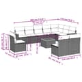 Miniatyrbillede 9 af 11: vidaXL loungesæt til haven 11 dele med hynder polyrattan grå