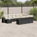Miniatyrbillede 2 af 4: vidaXL sofasæt til haven 11 dele med hynder polyrattan sort