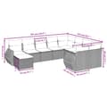 Miniatyrbillede 4 af 4: vidaXL sofasæt til haven 10 dele med hynder polyrattan grå