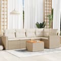 Miniatyrbillede 11 af 11: vidaXL sofasæt til haven 6 dele med hynder polyrattan beige