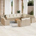 Miniatyrbillede 11 af 11: vidaXL sofasæt til haven 14 dele med hynder polyrattan beige