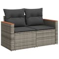 Miniatyrbillede 2 af 11: vidaXL sofasæt til haven 6 dele med hynder polyrattan grå