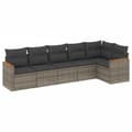 Miniatyrbillede 1 af 11: vidaXL sofasæt til haven 6 dele med hynder polyrattan grå