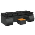 Miniatyrbillede 3 af 4: vidaXL sofasæt til haven 8 dele med hynder polyrattan sort