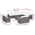 Miniatyrbillede 7 af 11: vidaXL sofasæt til haven 13 dele med hynder polyrattan sort