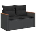 Miniatyrbillede 2 af 11: vidaXL sofasæt til haven 9 dele med hynder polyrattan sort