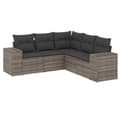 Miniatyrbillede 3 af 11: vidaXL sofasæt 5 dele med hynder polyrattan grå