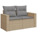 Miniatyrbillede 7 af 11: vidaXL spisebordssæt til haven 9 dele med hynder polyrattan beige