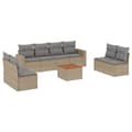 Miniatyrbillede 1 af 11: vidaXL spisebordssæt til haven 9 dele med hynder polyrattan beige