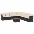 Miniatyrbillede 1 af 11: vidaXL sofasæt til haven 10 dele med hynder polyrattan sort