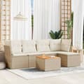 Miniatyrbillede 1 af 11: vidaXL sofasæt til haven 6 dele med hynder polyrattan beige