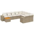Miniatyrbillede 1 af 4: vidaXL sofasæt til haven 10 dele med hynder polyrattan beige