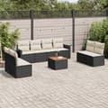 Miniatyrbillede 3 af 3: vidaXL sofasæt til haven 9 dele med hynder polyrattan sort