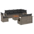 Miniatyrbillede 1 af 3: vidaXL sofasæt til haven 9 dele med hynder polyrattan grå