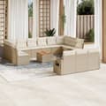 Miniatyrbillede 3 af 3: vidaXL sofasæt til haven 14 dele med hynder polyrattan beige