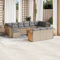 Miniatyrbillede 3 af 3: vidaXL sofasæt til haven 14 dele med hynder polyrattan beige