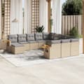 Miniatyrbillede 3 af 3: vidaXL sofasæt til haven 11 dele med hynder polyrattan beige