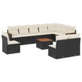 Miniatyrbillede 3 af 11: vidaXL sofasæt til haven 11 dele med hynder polyrattan sort