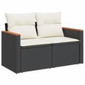 Miniatyrbillede 4 af 11: vidaXL sofasæt til haven 11 dele med hynder polyrattan sort