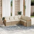 Miniatyrbillede 11 af 11: vidaXL sofasæt til haven 6 dele med hynder polyrattan beige