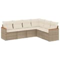 Miniatyrbillede 1 af 11: vidaXL sofasæt til haven 6 dele med hynder polyrattan beige