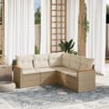 Miniatyrbillede 11 af 11: vidaXL sofasæt til haven 5 dele med hynder polyrattan beige