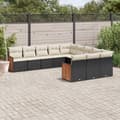 Miniatyrbillede 11 af 11: vidaXL sofasæt til haven 11 dele med hynder polyrattan sort