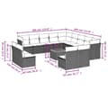 Miniatyrbillede 2 af 3: vidaXL sofasæt til haven 14 dele med hynder polyrattan sort