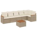 Miniatyrbillede 1 af 11: vidaXL sofasæt til haven 7 dele med hynder polyrattan beige