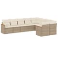 Miniatyrbillede 1 af 11: vidaXL sofasæt til haven 9 dele med hynder polyrattan beige