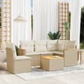 Miniatyrbillede 11 af 11: vidaXL sofasæt til haven 6 dele med hynder polyrattan beige