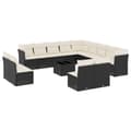 Miniatyrbillede 3 af 11: vidaXL sofasæt til haven 14 dele med hynder polyrattan sort