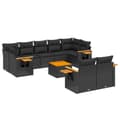 Miniatyrbillede 3 af 11: vidaXL sofasæt til haven 10 dele med hynder polyrattan sort