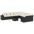 Miniatyrbillede 1 af 11: vidaXL sofasæt til haven 11 dele med hynder polyrattan sort