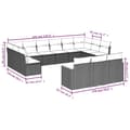Miniatyrbillede 8 af 11: vidaXL spisebordssæt til haven 13 dele med hynder polyrattan beige