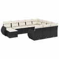 Miniatyrbillede 3 af 4: vidaXL sofasæt til haven 11 dele med hynder polyrattan sort