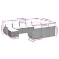 Miniatyrbillede 4 af 4: vidaXL sofasæt til haven 11 dele med hynder polyrattan sort