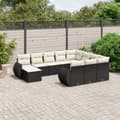 Miniatyrbillede 2 af 4: vidaXL sofasæt til haven 11 dele med hynder polyrattan sort