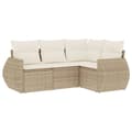 Miniatyrbillede 3 af 4: vidaXL sofasæt til haven 4 dele med hynder polyrattan beige