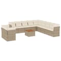Miniatyrbillede 1 af 11: vidaXL sofasæt til haven 12 dele med hynder polyrattan beige