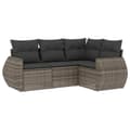 Miniatyrbillede 3 af 4: vidaXL sofasæt til haven 4 dele med hynder polyrattan grå