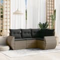 Miniatyrbillede 2 af 4: vidaXL sofasæt til haven 4 dele med hynder polyrattan grå