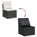 Miniatyrbillede 8 af 11: vidaXL sofasæt til haven 13 dele med hynder polyrattan sort
