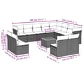 Miniatyrbillede 9 af 11: vidaXL sofasæt til haven 13 dele med hynder polyrattan sort
