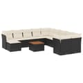 Miniatyrbillede 1 af 11: vidaXL sofasæt til haven 12 dele med hynder polyrattan sort