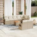 Miniatyrbillede 3 af 3: vidaXL sofasæt til haven 9 dele med hynder polyrattan beige