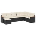 Miniatyrbillede 1 af 11: vidaXL sofasæt til haven 8 dele med hynder polyrattan sort