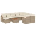 Miniatyrbillede 1 af 11: vidaXL sofasæt til haven 11 dele med hynder polyrattan beige
