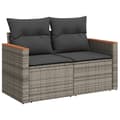 Miniatyrbillede 4 af 11: vidaXL sofasæt til haven 12 dele med hynder polyrattan grå